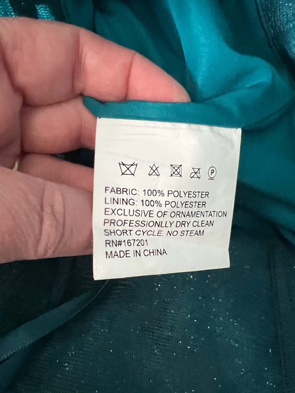 Teal Floral Embellished Tulle Gown good for Prom or Formals. Only worn once - Picture 9 of 12